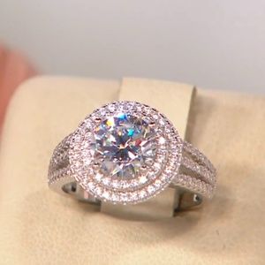 Diamonique Bridal Ring Sterling Silver Boxed - New